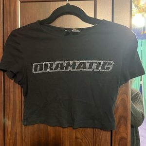 Bedazzled “Dramatic” crop top